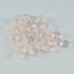 Riyogems 1pc cabochon de quartz rose rose 7x7mm forme trillion aa qualité pierre en vrac