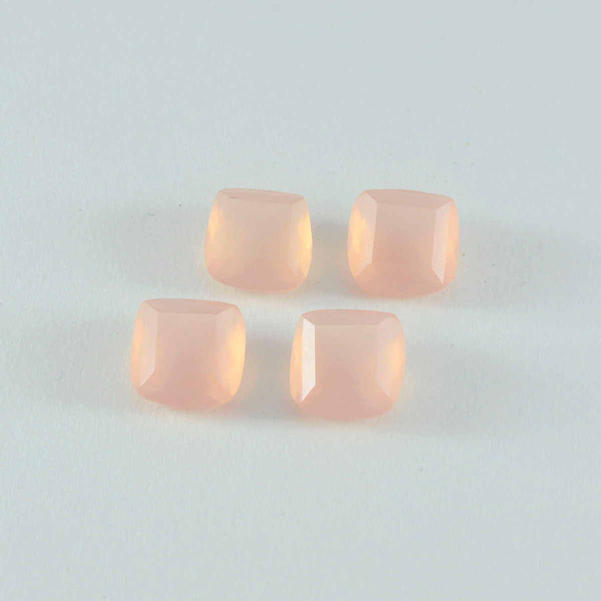 Riyogems, 1 pieza, cuarzo rosa facetado, 10x10mm, forma de cojín, gemas sueltas de calidad asombrosa