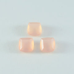 Riyogems 1pc quartz rose à facettes 11x11mm forme de coussin belle qualité pierre en vrac