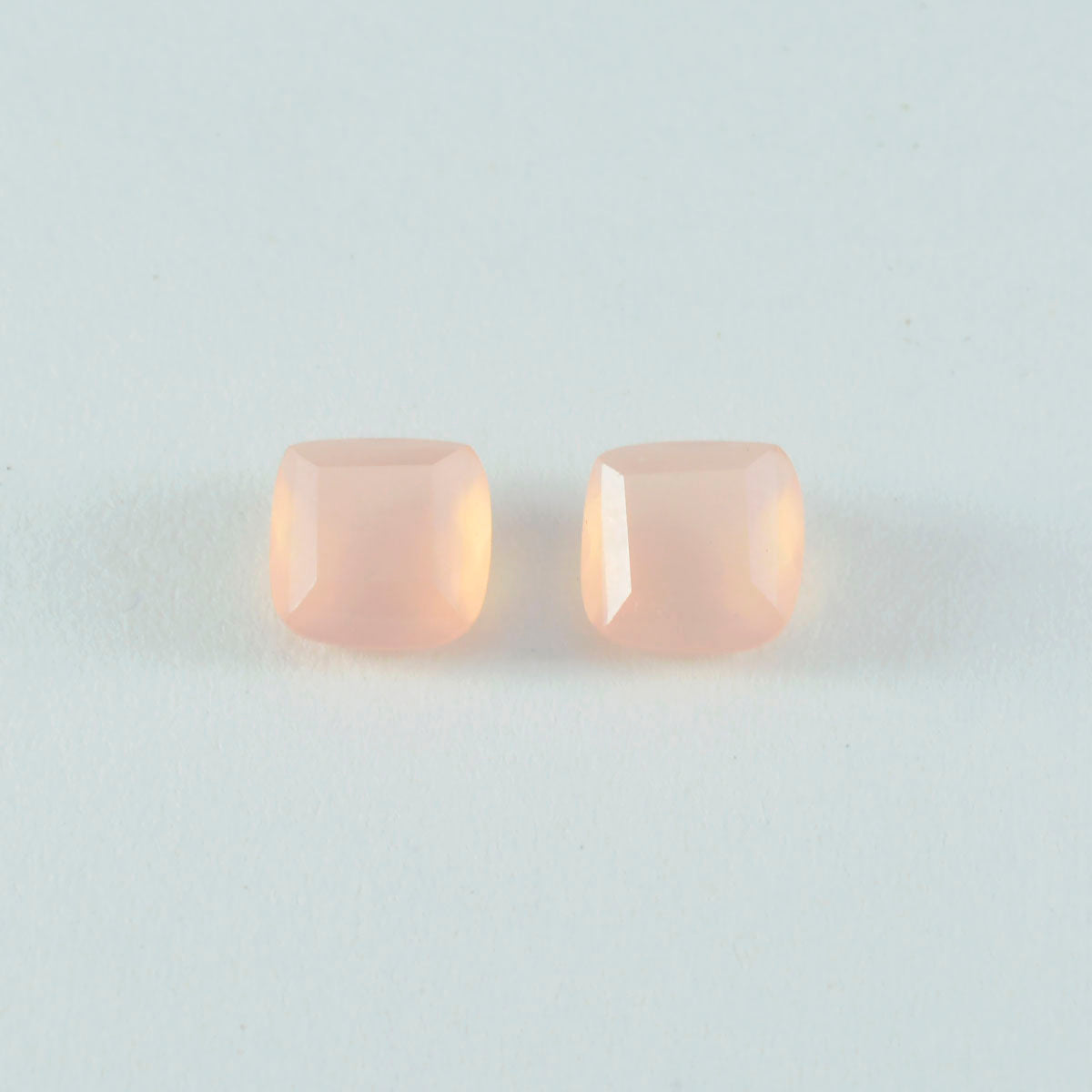 riyogems 1pc ピンク ローズクォーツ ファセット 12x12 mm クッション形状ハンサム品質ルース宝石