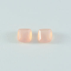 riyogems 1pc ピンク ローズクォーツ ファセット 12x12 mm クッション形状ハンサム品質ルース宝石