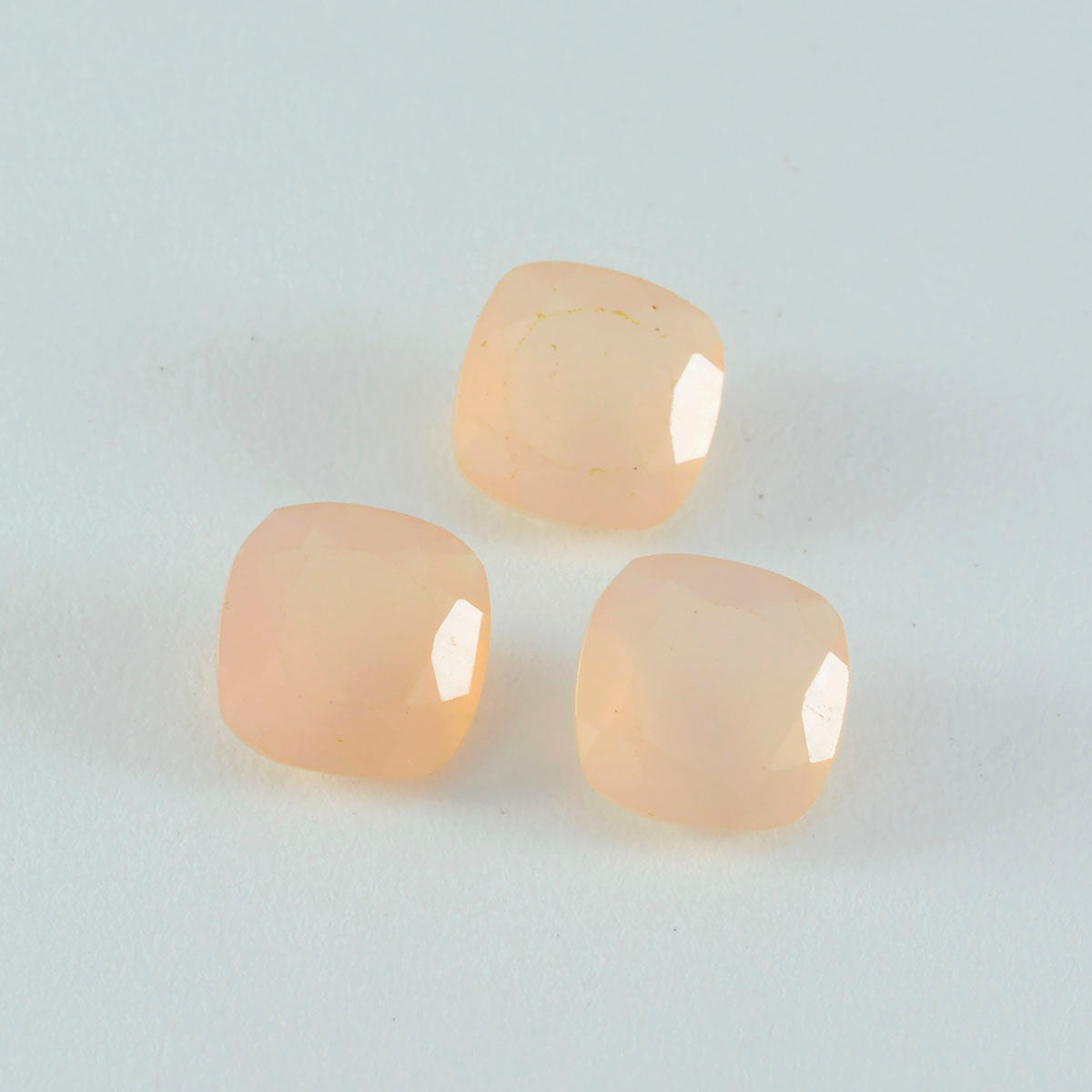 riyogems 1pc ピンク ローズ クォーツ ファセット 14x14 mm クッション形状の素晴らしい品質の宝石