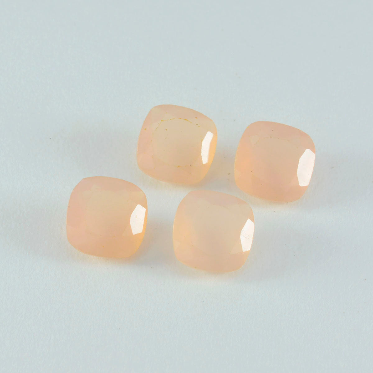riyogems 1pc ピンク ローズ クォーツ ファセット 15x15 mm クッション形状の驚くべき品質の石