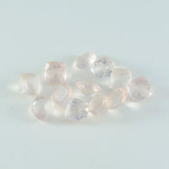 riyogems 1pc quartz rose à facettes 4x4 mm forme de coussin jolie qualité pierre précieuse en vrac