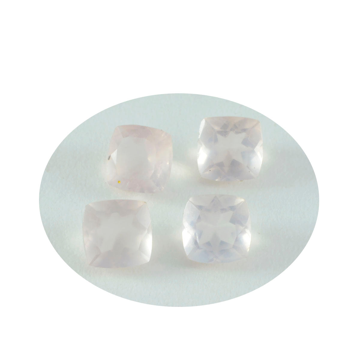 Riyogems 1 pièce de quartz rose rose à facettes 6x6mm en forme de coussin de belles pierres précieuses de qualité