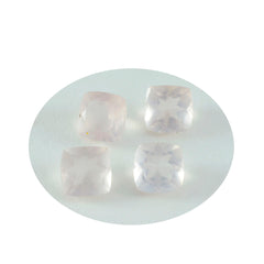 Riyogems 1PC Pink Rose Quartz Faceted 6x6 mm Cushion Shape good-looking Quality Gems