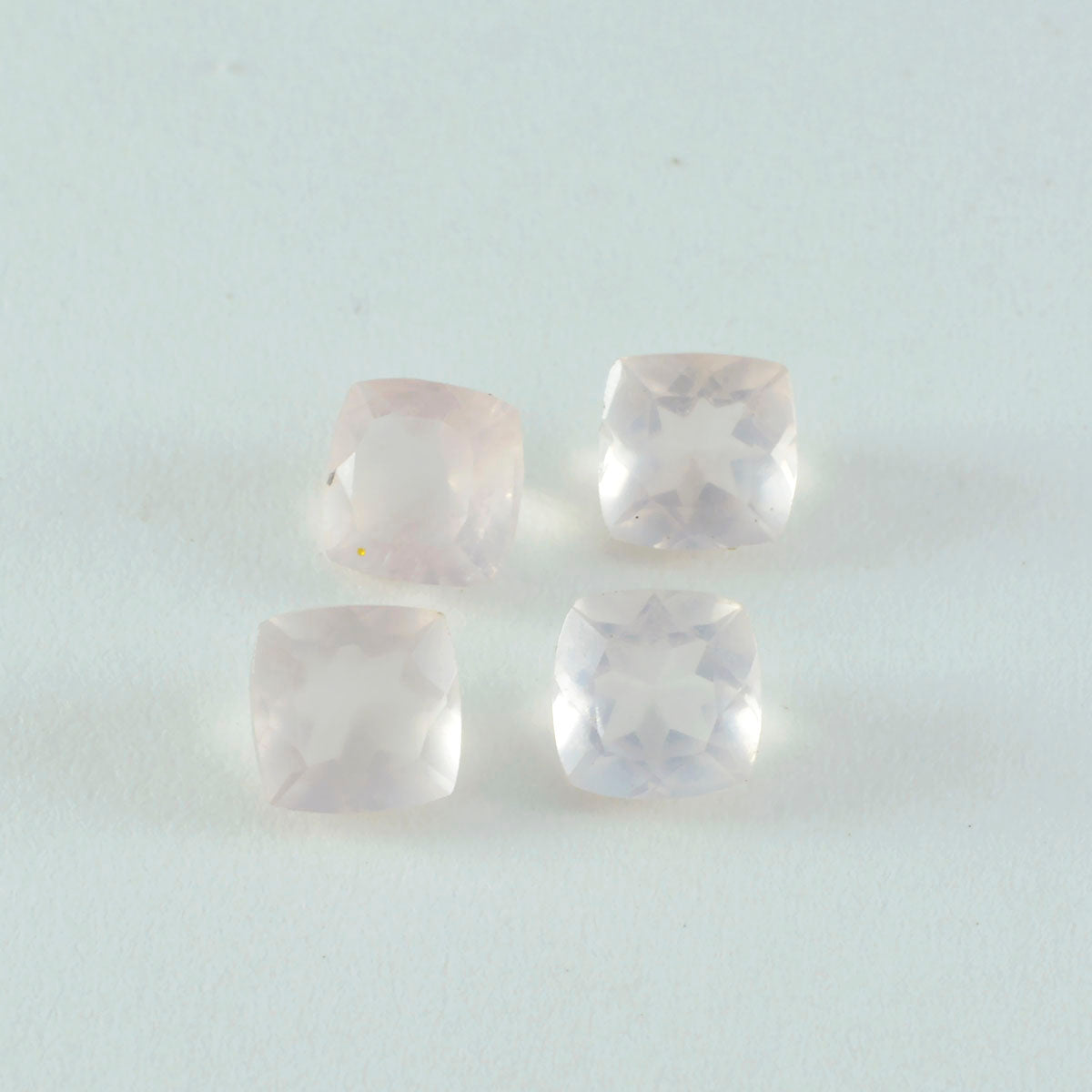 Riyogems 1PC Pink Rose Quartz Faceted 6x6 mm Cushion Shape good-looking Quality Gems