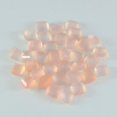 Riyogems 1PC Pink Rose Quartz Faceted 8x8 mm Cushion Shape excellent Quality Gemstone