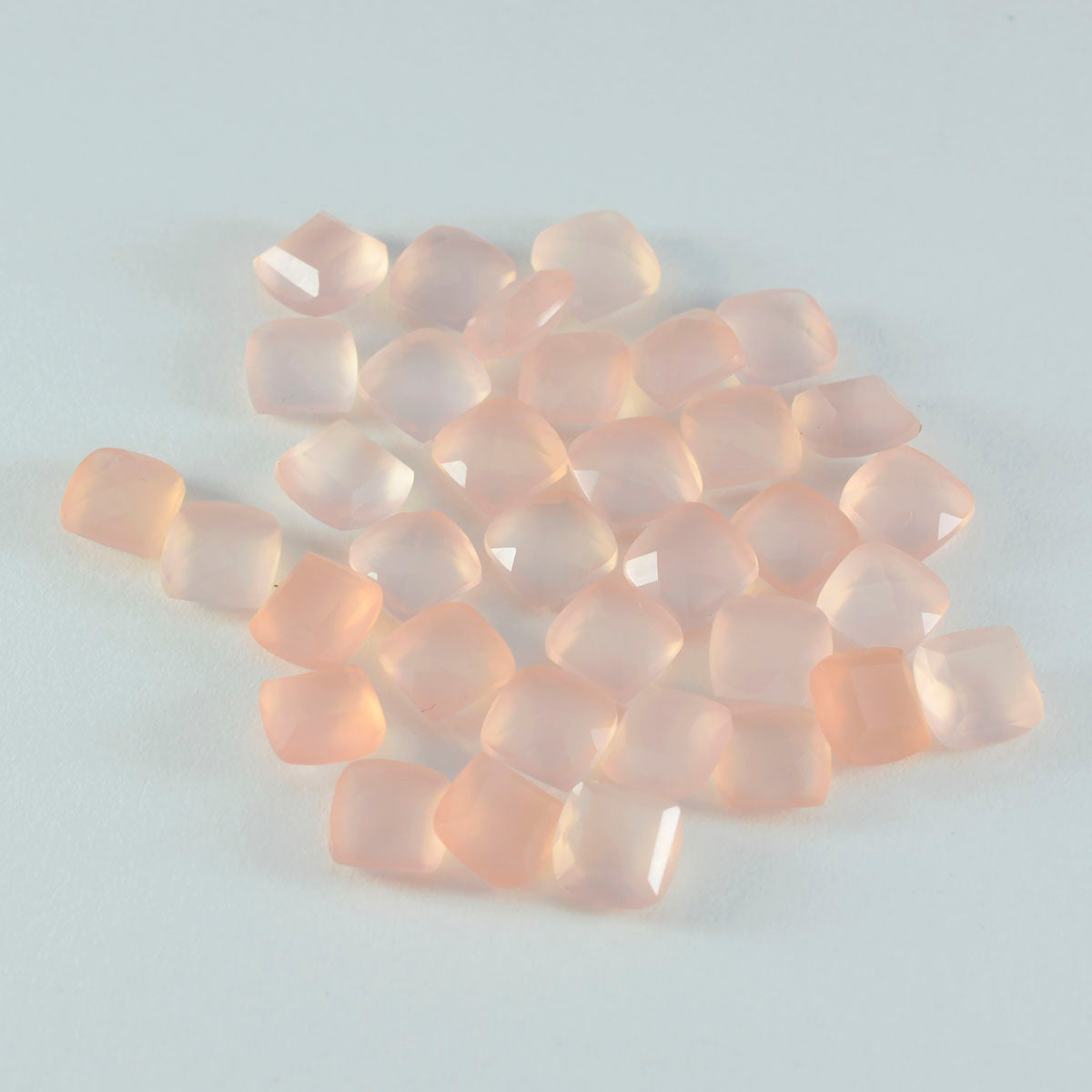 riyogems 1pc ピンク ローズ クォーツ ファセット 9x9 mm クッション形状のかなり品質のルース宝石