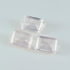 riyogems 1pc quartz rose à facettes 10x14 mm forme octogonale aa qualité pierre précieuse