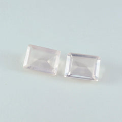 Riyogems 1pc quartz rose à facettes 12x16mm forme octogonale aaa qualité pierre précieuse en vrac