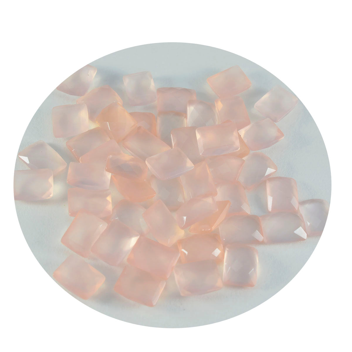 riyogems 1pc quartz rose à facettes 3x5 mm forme octogonale pierre précieuse de merveilleuse qualité