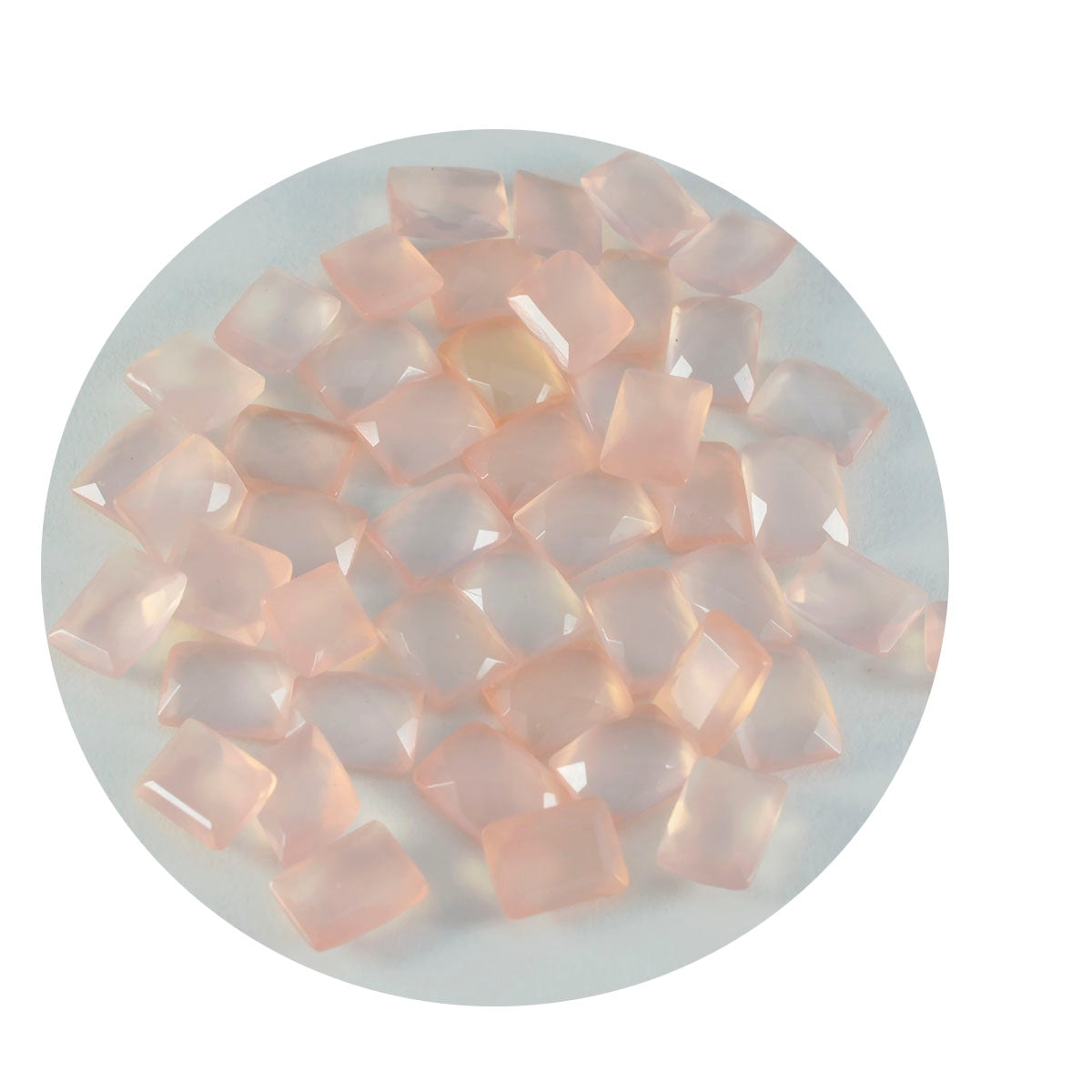 Riyogems 1PC roze rozenkwarts gefacetteerd 4x6 mm achthoekige vorm zoete kwaliteit losse edelsteen