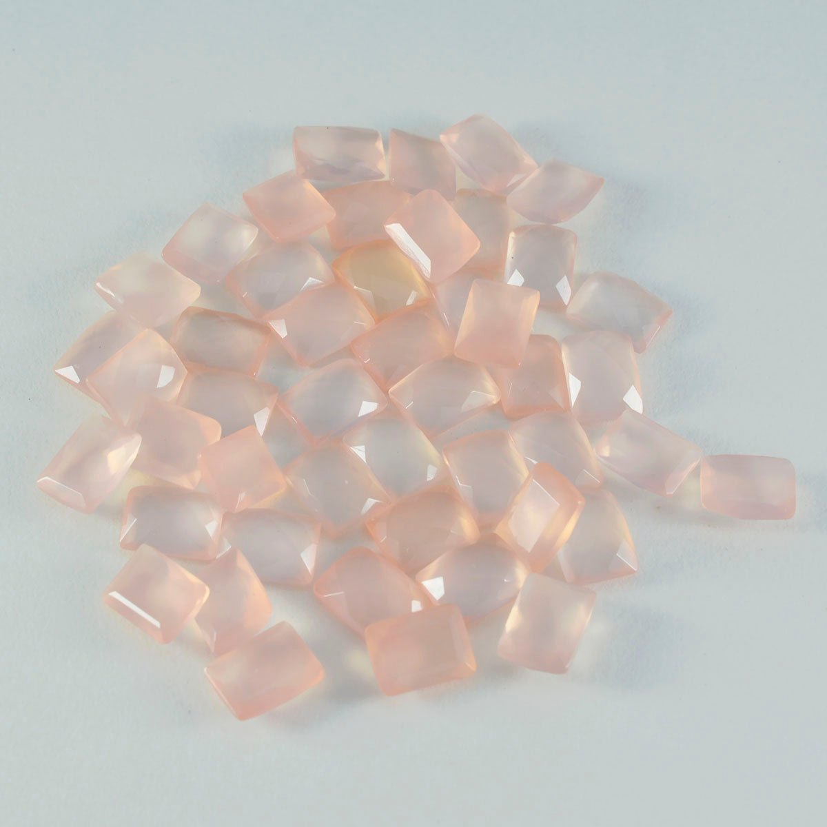 Riyogems 1PC Pink Rose Quartz Faceted 4x6 mm Octagon Shape sweet Quality Loose Gem