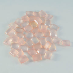 riyogems 1 pezzo di quarzo rosa sfaccettato 4x6 mm a forma ottagonale, gemma sfusa di qualità dolce