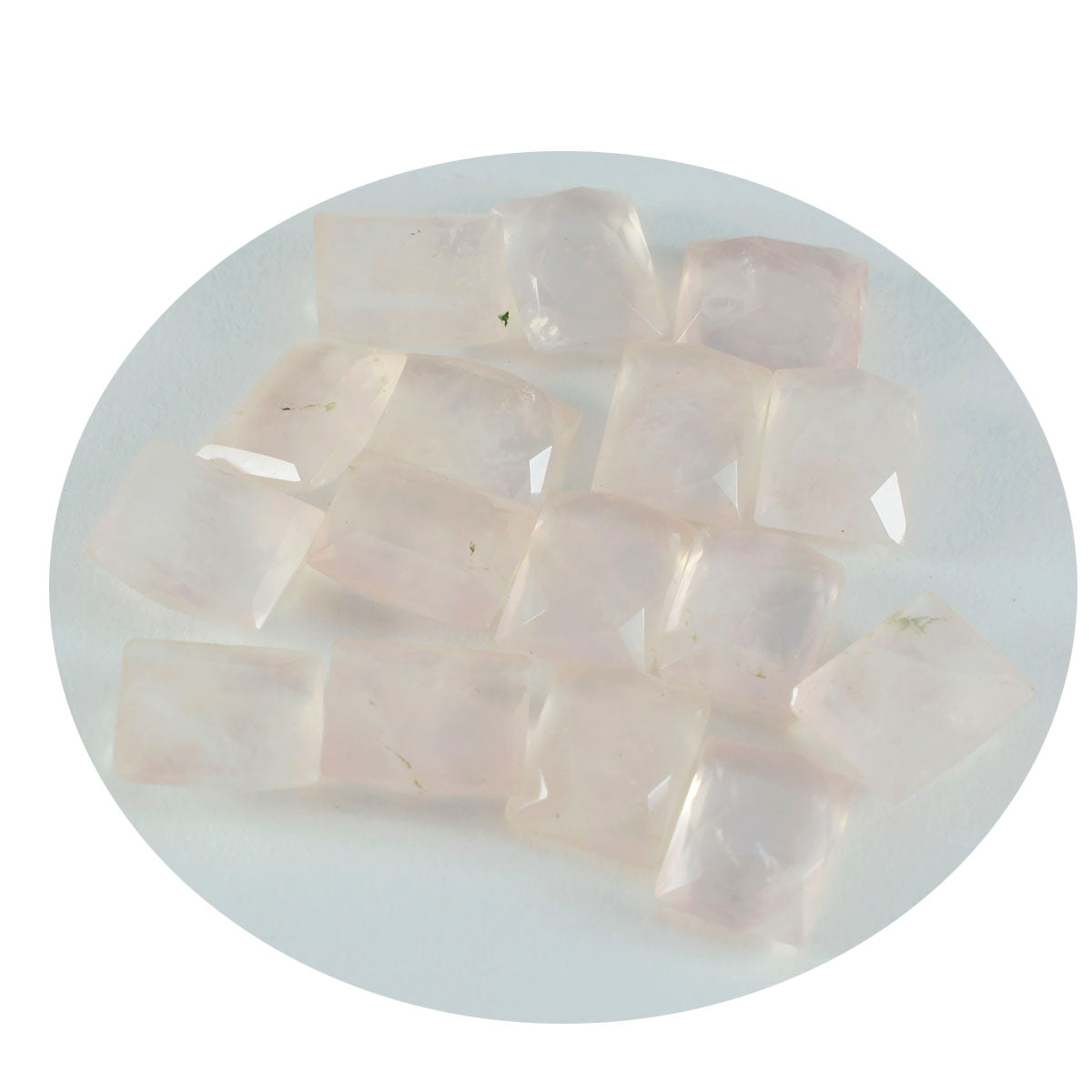 Riyogems 1PC roze rozenkwarts gefacetteerd 5x7 mm achthoekige vorm uitstekende kwaliteit losse edelstenen