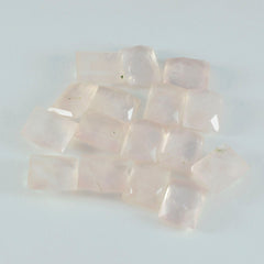 Riyogems 1PC Pink Rose Quartz Faceted 5x7 mm Octagon Shape superb Quality Loose Gems