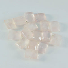 Riyogems 1PC roze rozenkwarts gefacetteerd 6x8 mm achthoekige vorm geweldige kwaliteit losse steen