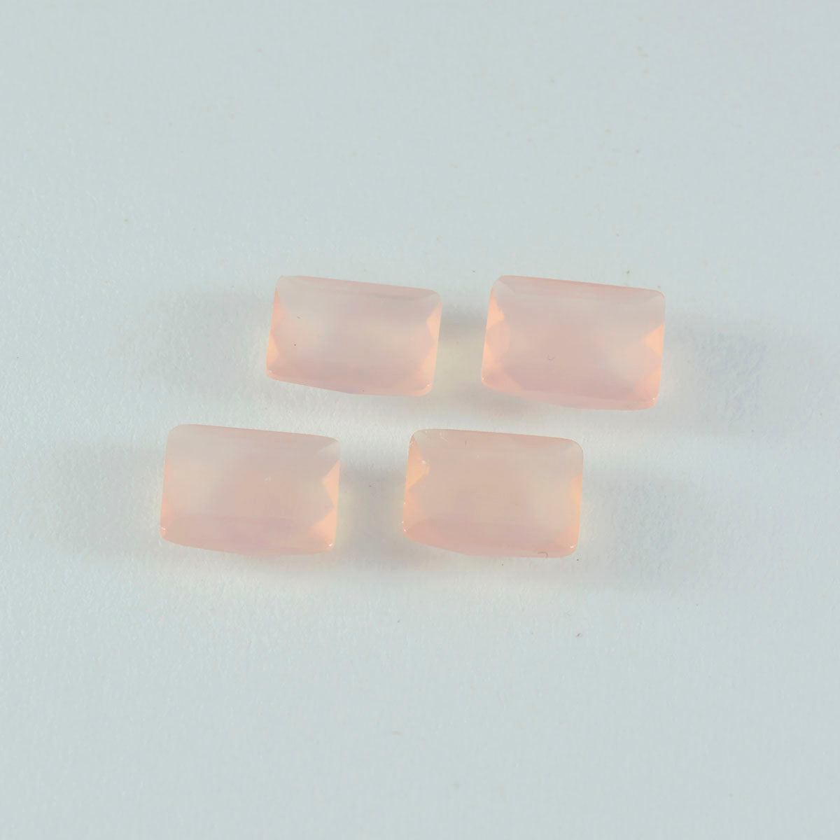 Riyogems 1pc quartz rose à facettes 7x9mm forme octogonale beauté qualité pierre précieuse en vrac