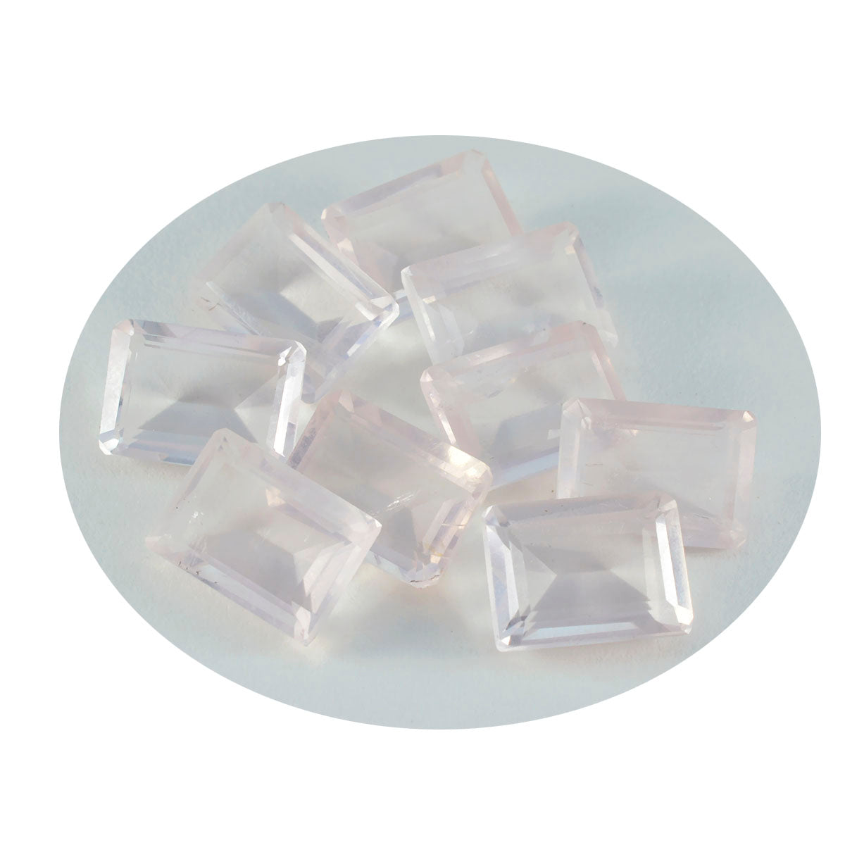 Riyogems 1pc quartz rose rose à facettes 8x10mm forme octogonale gemme de qualité incroyable