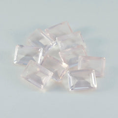 Riyogems 1pc quartz rose rose à facettes 8x10mm forme octogonale gemme de qualité incroyable