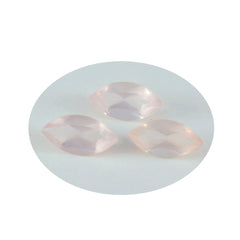 Riyogems 1pc quartz rose rose à facettes 10x20mm forme marquise jolie pierre précieuse en vrac de qualité