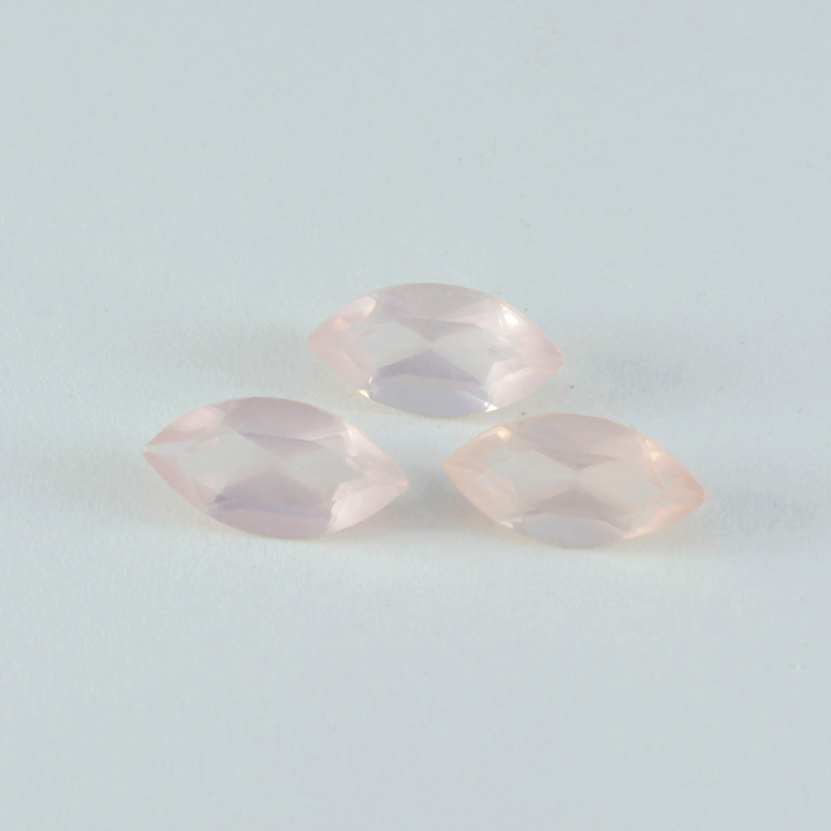 riyogems 1pc ピンク ローズ クォーツ ファセット 10x20 mm マーキス シェイプ かなり品質のルース宝石