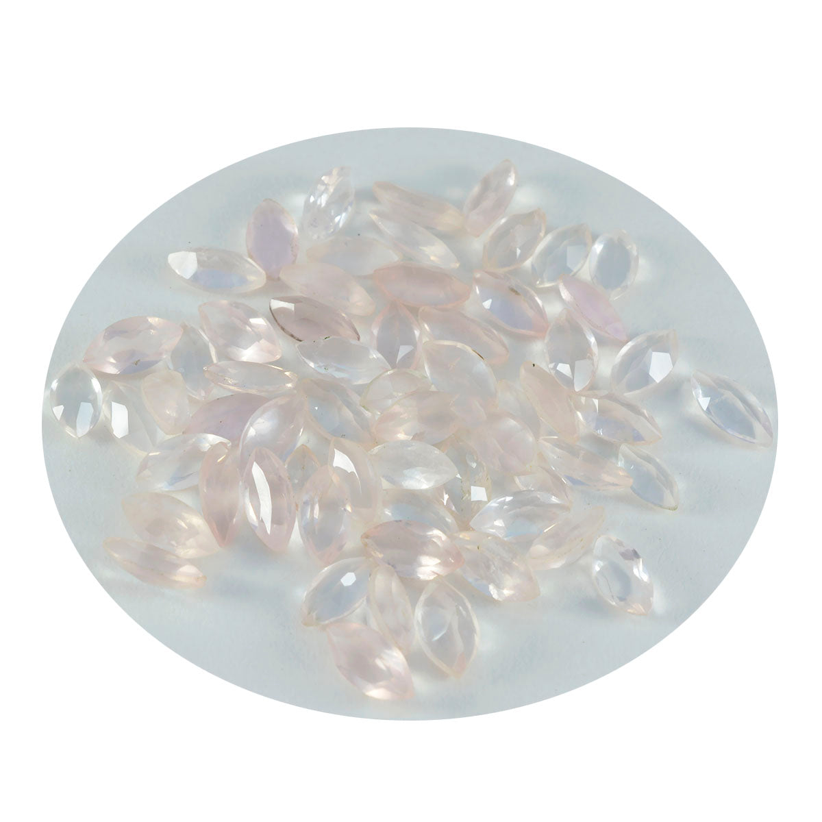 Riyogems 1 pieza de cuarzo rosa facetado de 2x4 mm con forma de marquesa, gemas sueltas de calidad a+