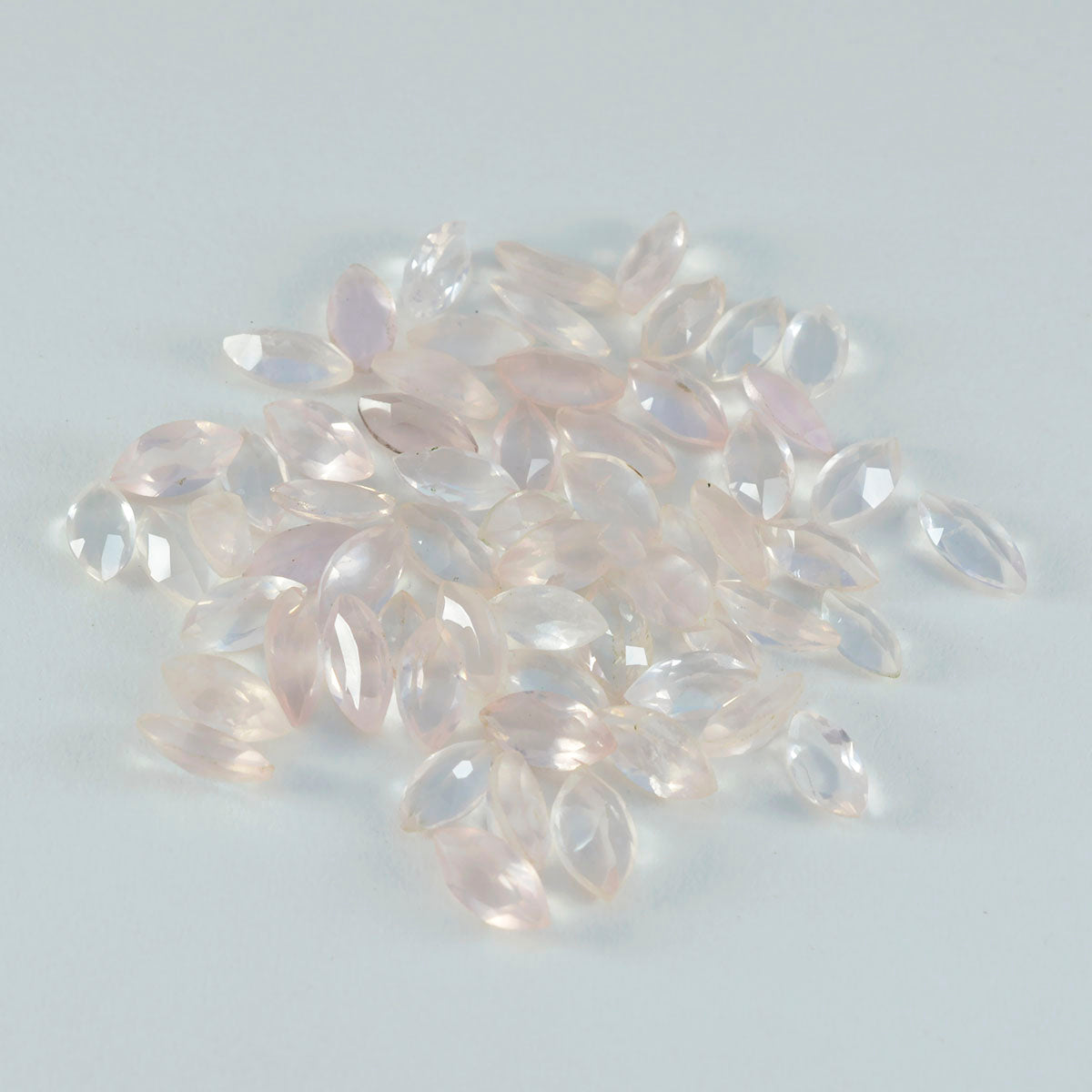 riyogems 1pc quartz rose à facettes 2x4 mm forme marquise a + qualité pierres précieuses en vrac