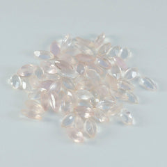 Riyogems 1 pieza de cuarzo rosa facetado de 2x4 mm con forma de marquesa, gemas sueltas de calidad a+