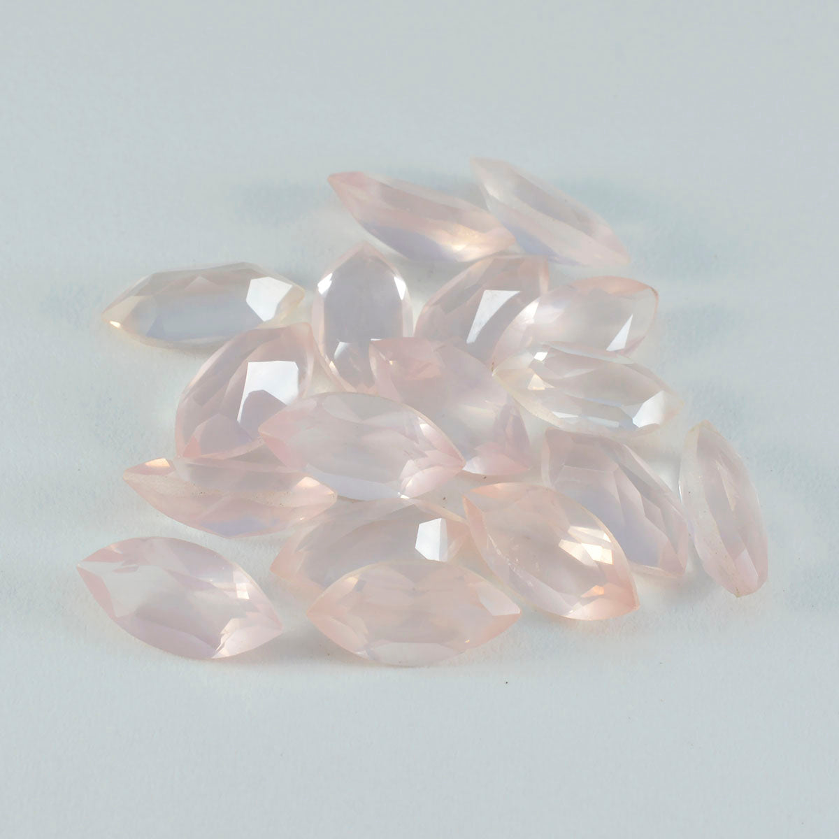 riyogems 1 pezzo di quarzo rosa sfaccettato 7x14 mm a forma di marquise, gemme di bella qualità