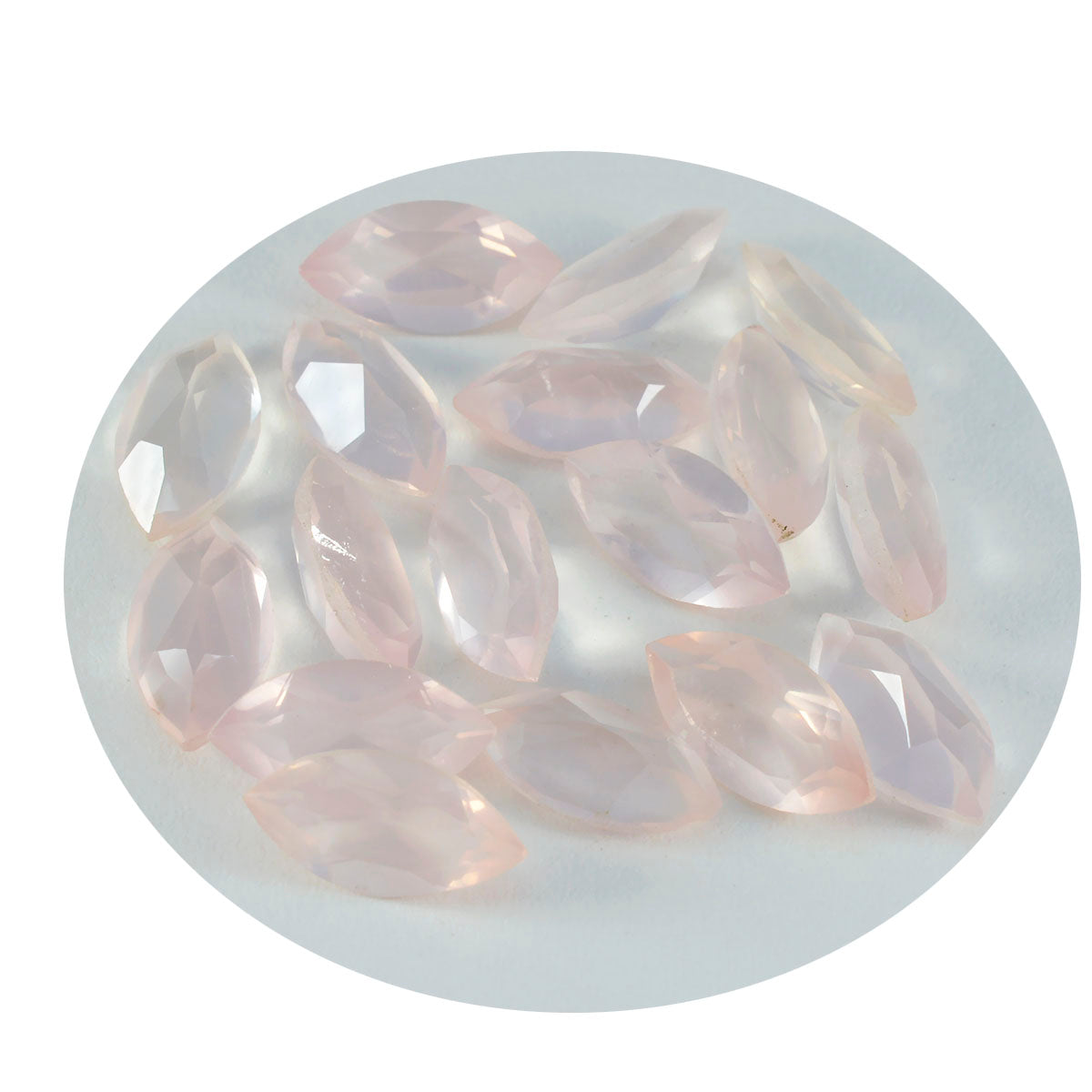 Riyogems 1PC Pink Rose Quartz Faceted 8x16 mm Marquise Shape beautiful Quality Stone