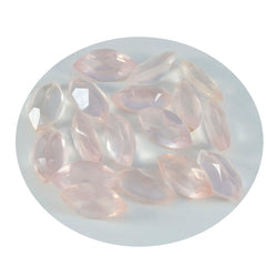 Riyogems, 1 pieza, cuarzo rosa facetado, 8x16mm, forma de marquesa, hermosa piedra de calidad