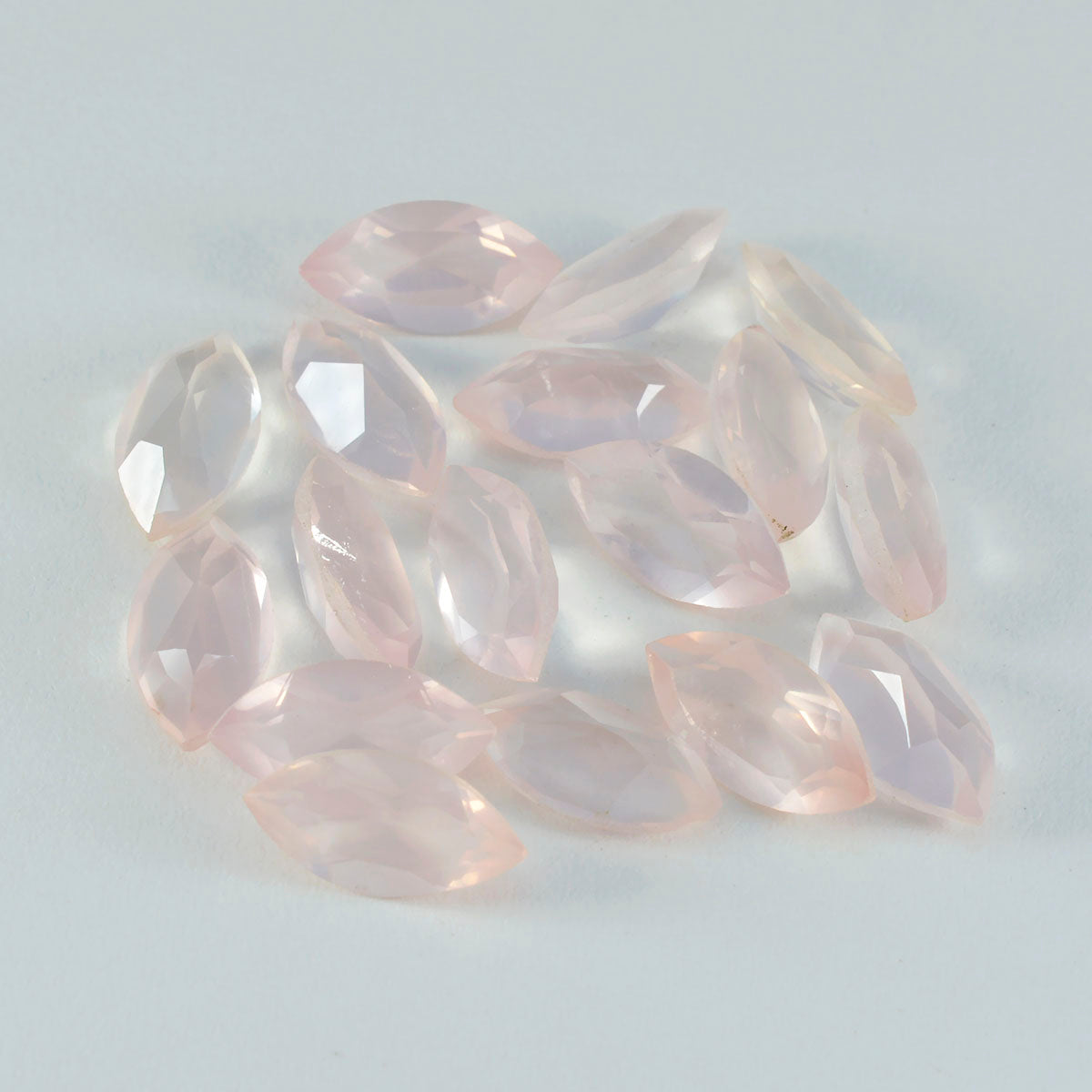 Riyogems 1PC Pink Rose Quartz Faceted 8x16 mm Marquise Shape beautiful Quality Stone
