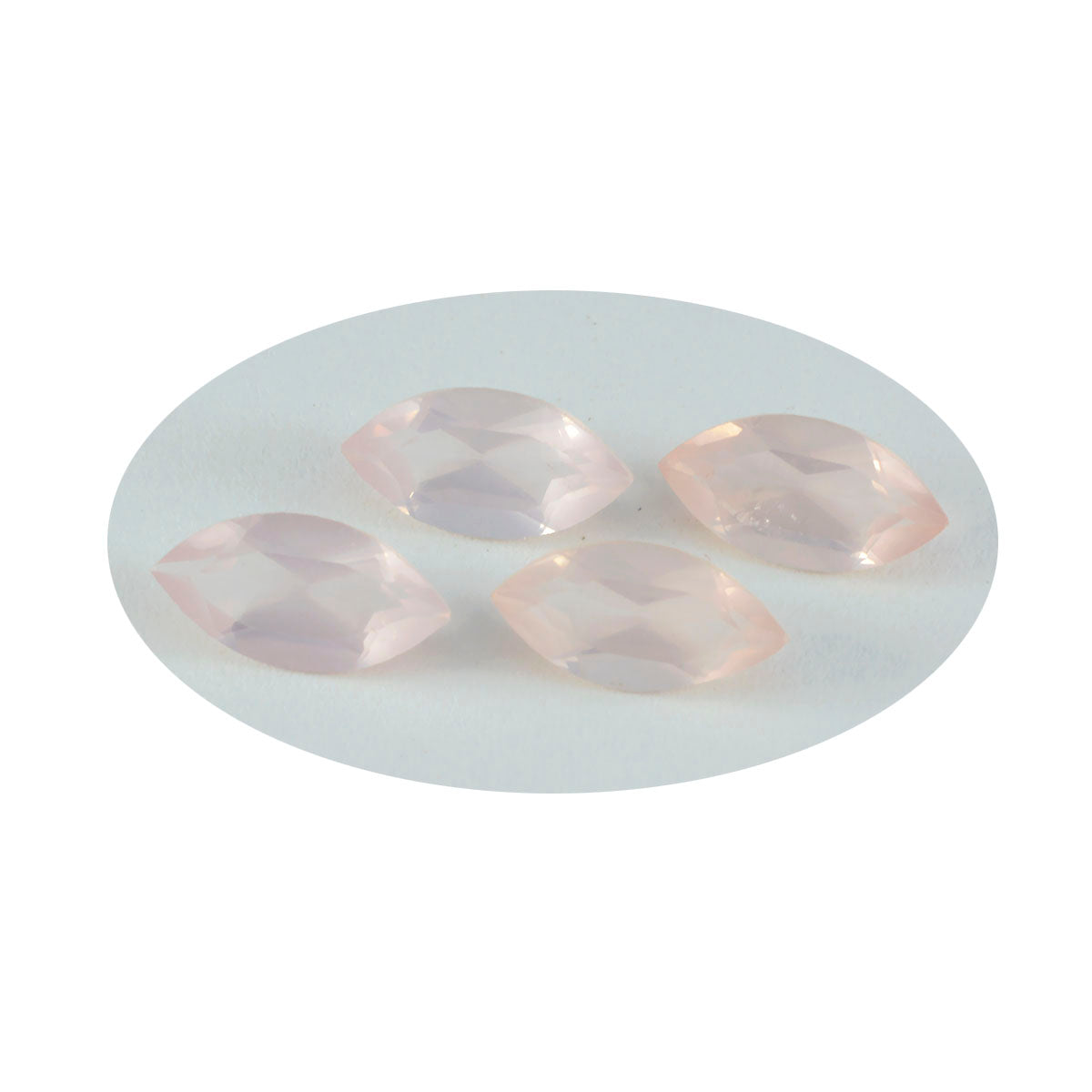 riyogems 1pc ピンク ローズ クォーツ ファセット 9x18 mm マーキス シェイプ魅力的な品質の宝石