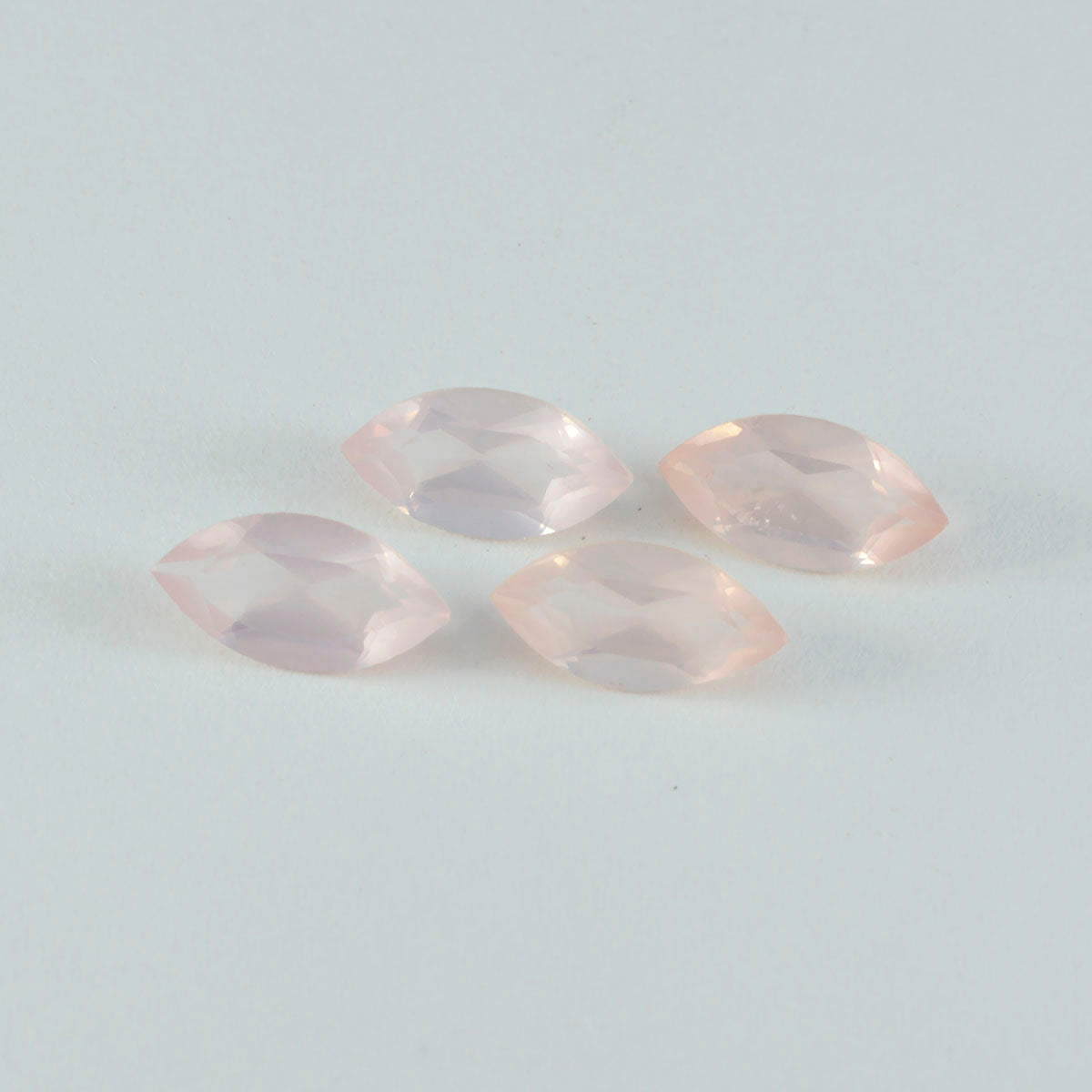 riyogems 1pc ピンク ローズ クォーツ ファセット 9x18 mm マーキス シェイプ魅力的な品質の宝石