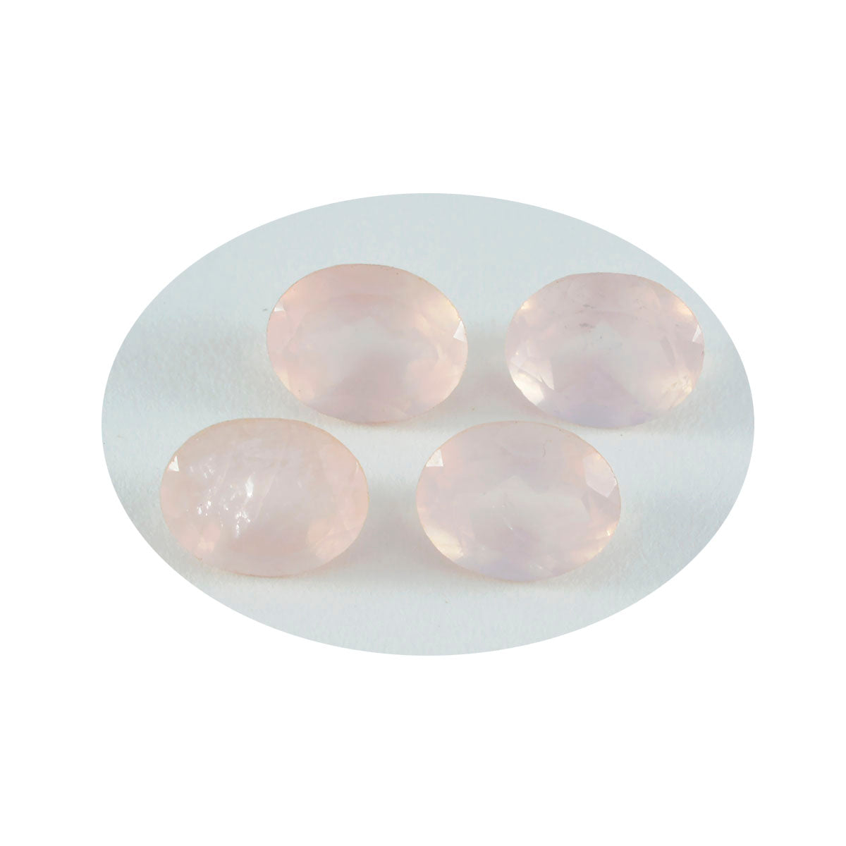 Riyogems 1PC roze rozenkwarts gefacetteerd 10x12 mm ovale vorm geweldige kwaliteit losse edelstenen