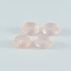 Riyogems 1 Stück rosafarbener Rosenquarz, facettiert, 10 x 12 mm, ovale Form, tolle Qualität, lose Edelsteine