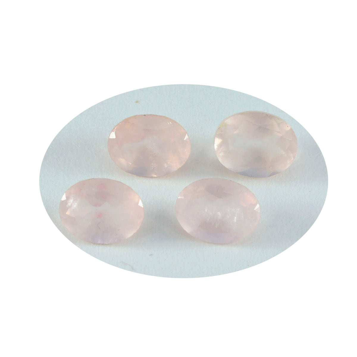 Riyogems 1pc quartz rose à facettes 10x14mm forme ovale qualité fantastique pierre en vrac