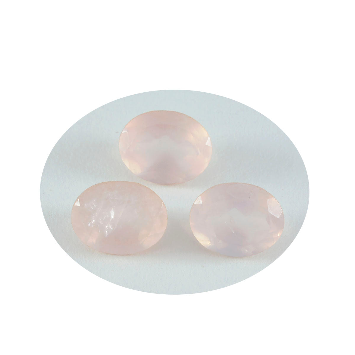 Riyogems 1PC roze rozenkwarts gefacetteerd 12x16 mm ovale vorm verrassende kwaliteit losse edelsteen