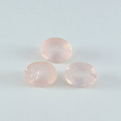 riyogems 1pc quartz rose à facettes 12x16 mm forme ovale qualité surprenante pierre précieuse en vrac