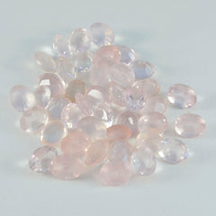 Riyogems 1PC Pink Rose Quartz Faceted 4x6 mm Oval Shape nice-looking Quality Loose Gemstone