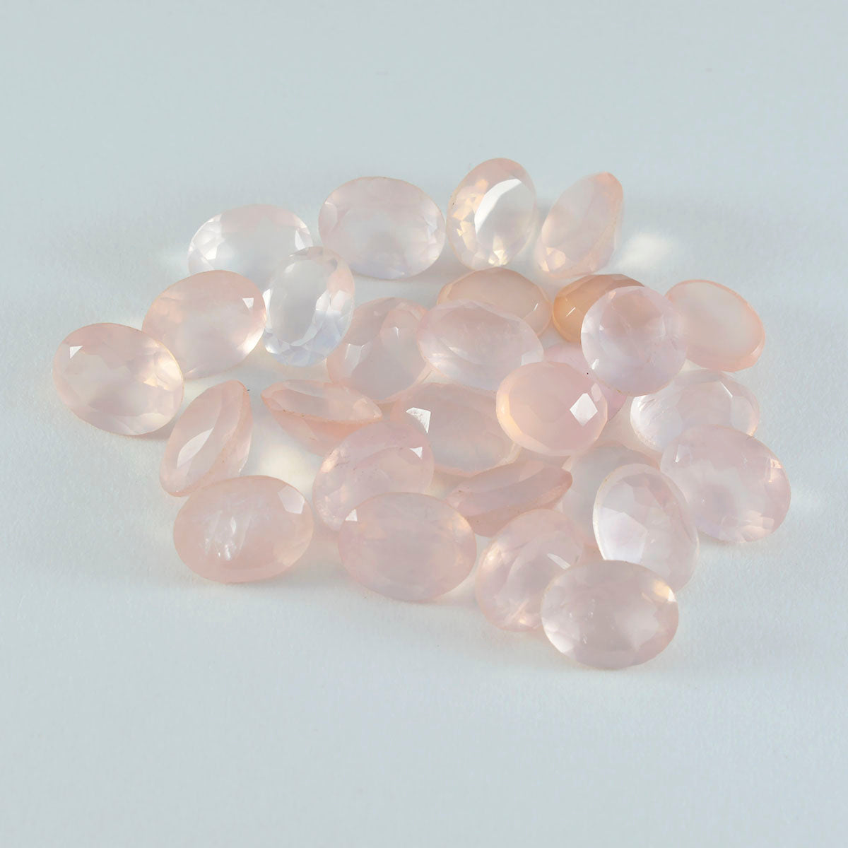 Riyogems 1PC Pink Rose Quartz Faceted 6x8 mm Oval Shape pretty Quality Gems