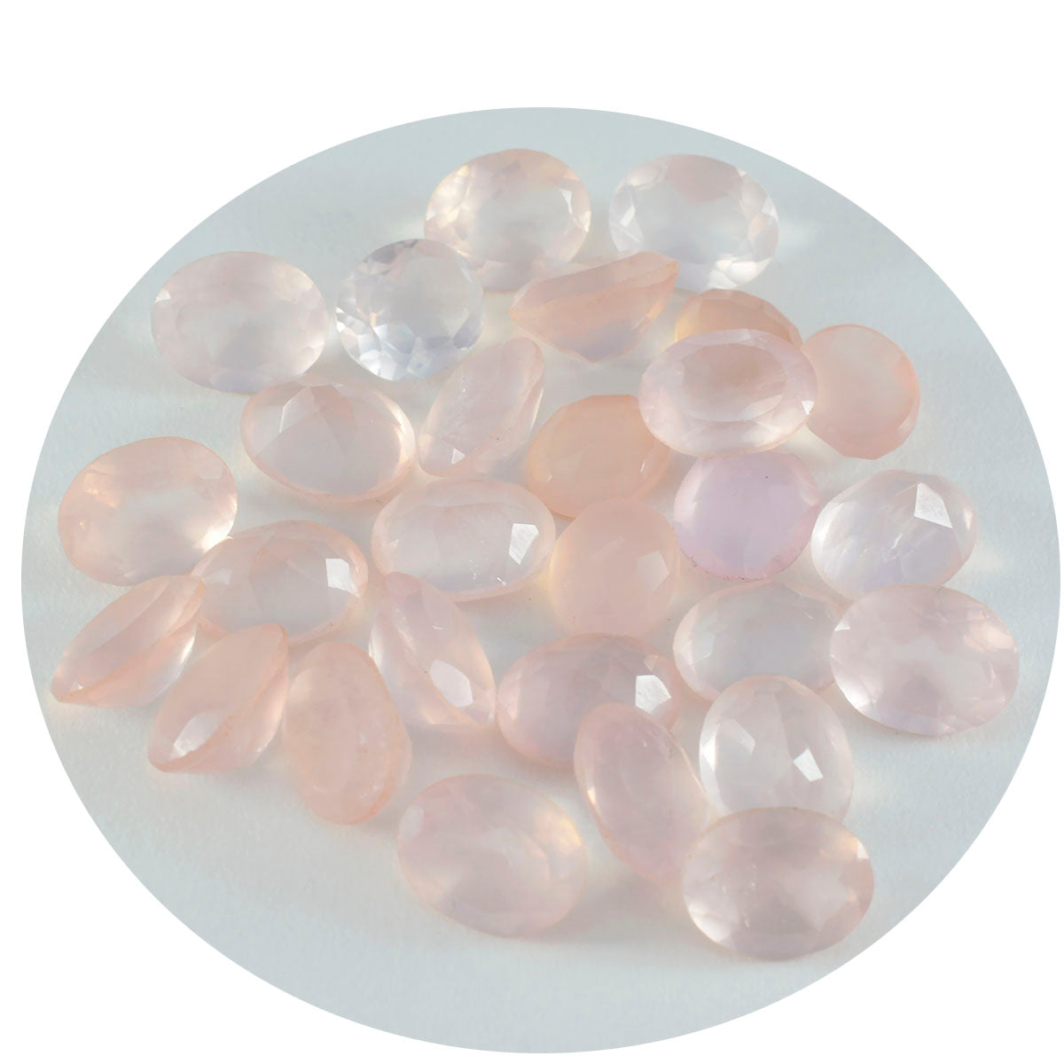 Riyogems 1PC Pink Rose Quartz Faceted 7x9 mm Oval Shape astonishing Quality Stone