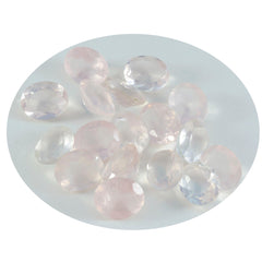 riyogems 1pc quartz rose à facettes 8x10 mm forme ovale belle pierre précieuse de qualité