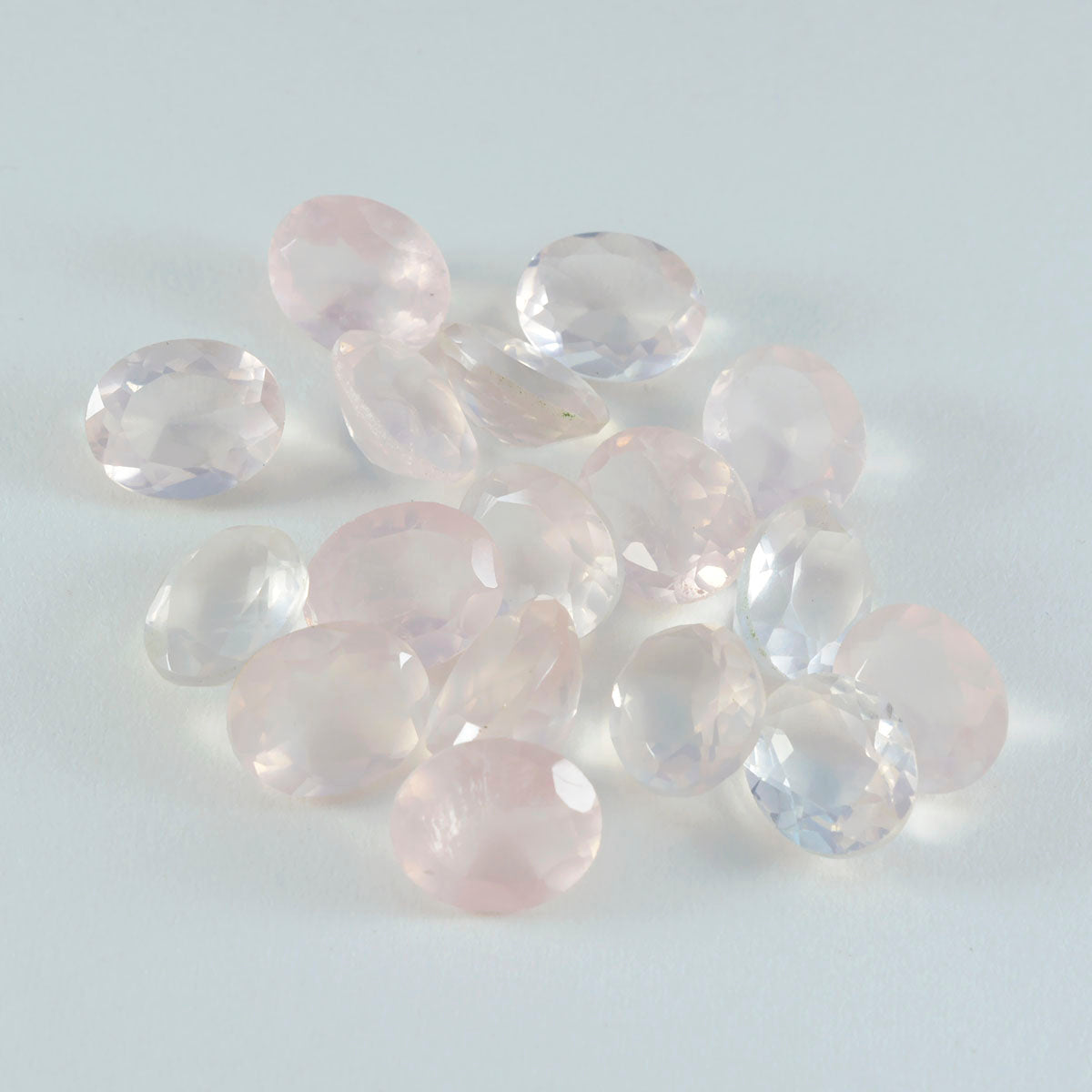 riyogems 1pc quartz rose à facettes 8x10 mm forme ovale belle pierre précieuse de qualité