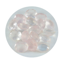 Riyogems 1pc quartz rose à facettes 9x11mm forme ovale belle qualité gemme en vrac