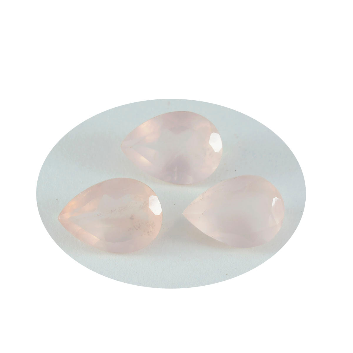 Riyogems 1PC Pink Rose Quartz Faceted 10x14 mm Pear Shape cute Quality Loose Stone