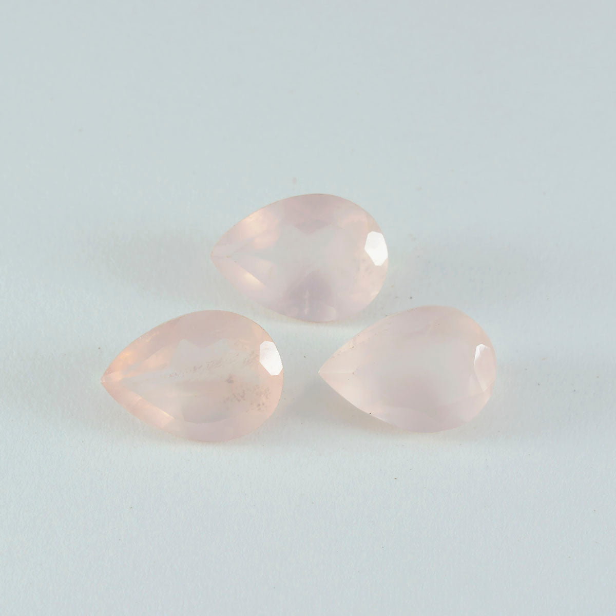 Riyogems 1PC Pink Rose Quartz Faceted 10x14 mm Pear Shape cute Quality Loose Stone