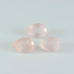 Riyogems, 1 pieza, cuarzo rosa facetado, 10x14mm, forma de pera, piedra suelta de buena calidad